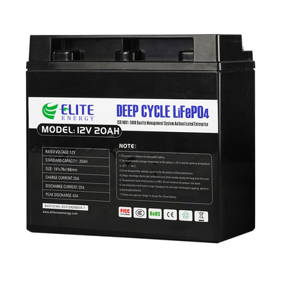 Litio Ion Battery, ciclo profondo LiFePO4 Li Ion Battery dell'elite LFP 12v 20Ah