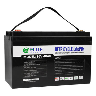 qualità  Rechargeable Li ion 40Ah 1536Wh 36V LiFePO4 Battery Deep Cycle fabbrica